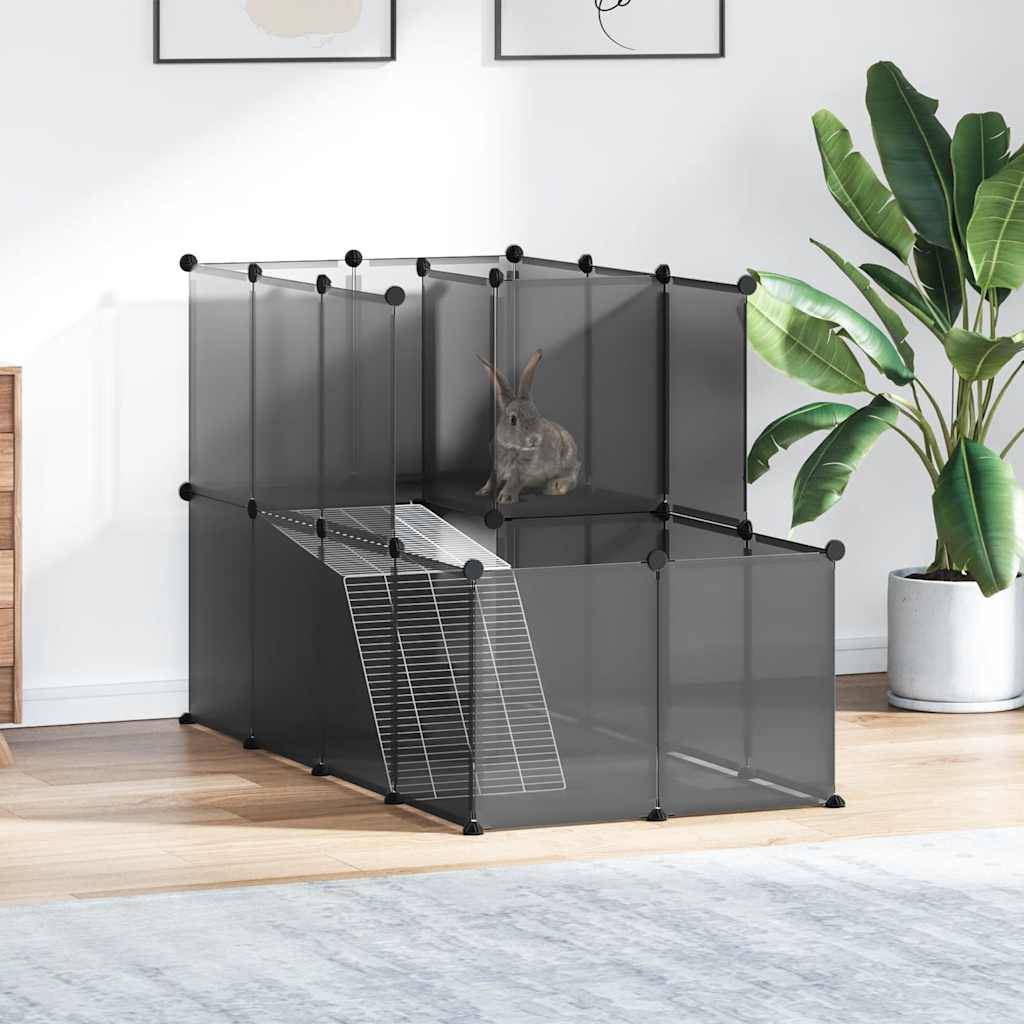 Vidaxl - Cage pour petits animaux Noir 142x74x93 cm PP et Acier vidaXL 340573 - Imagen 1