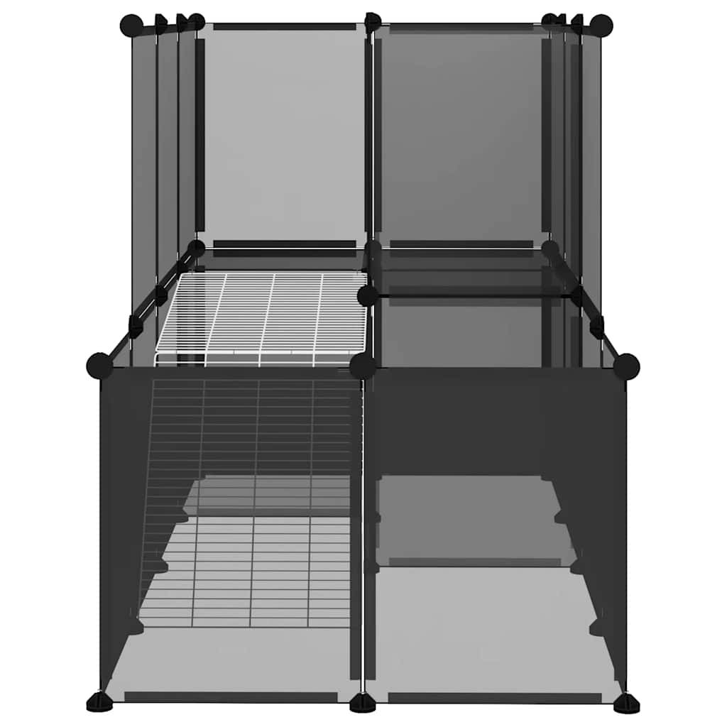 Vidaxl - Cage pour petits animaux Noir 142x74x93 cm PP et Acier vidaXL 340573 - Imagen 8