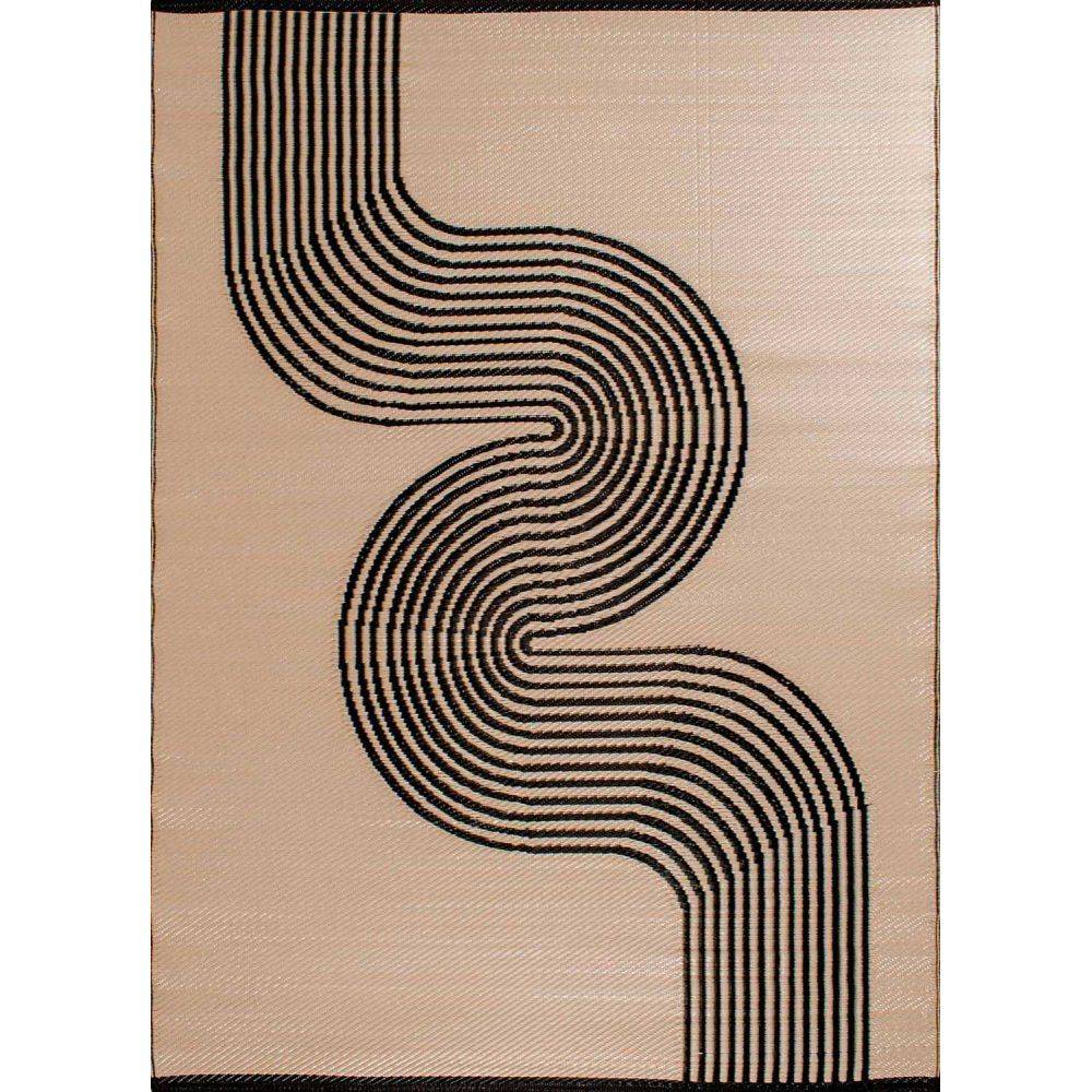 Jardindeco - Tapis extérieur en polypropylène Spargi 1743 noir 150 x 220 cm - Imagen 3