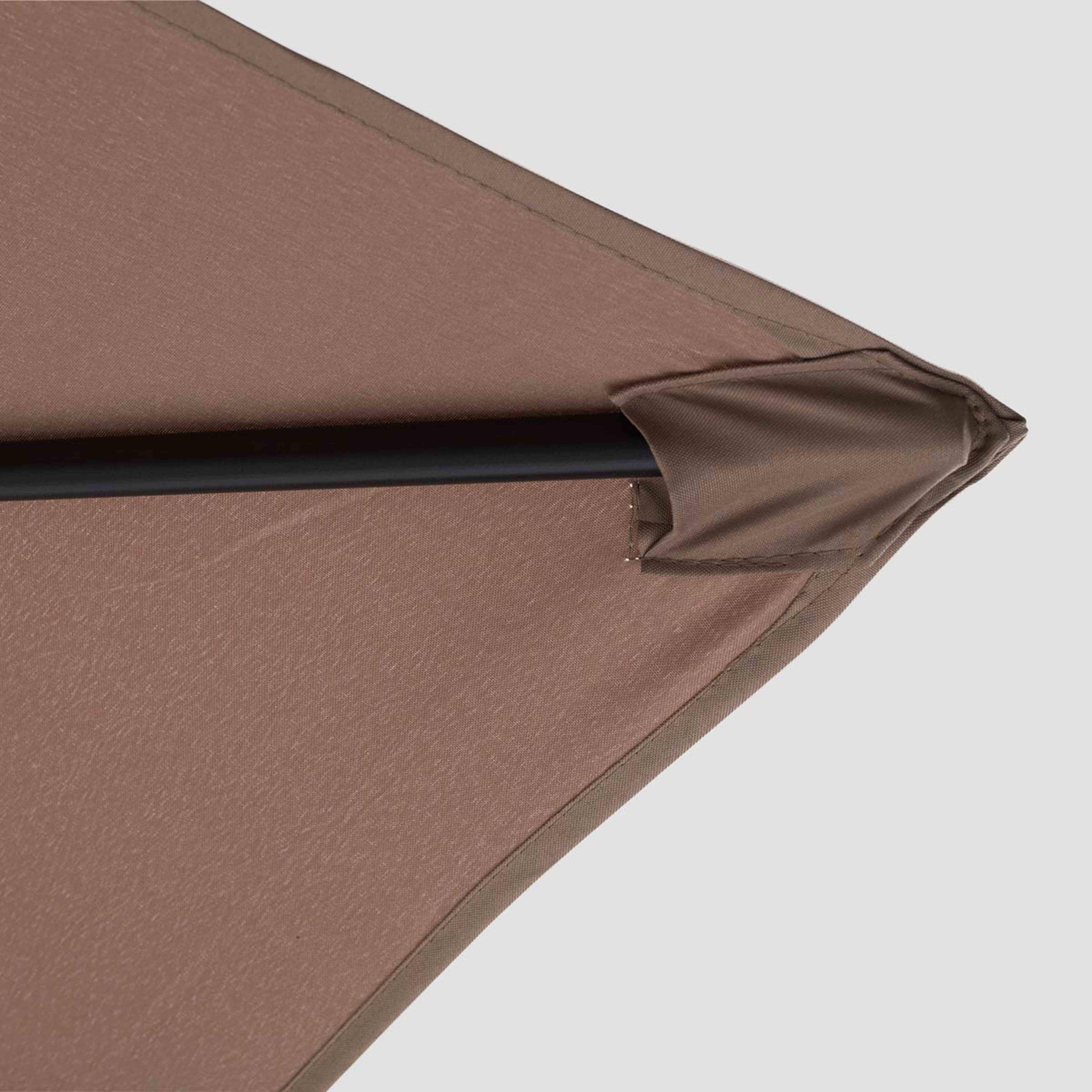 Oviala - Parasol déporté 3x3m et 4 dalles à remplir acier taupe Genova - Oviala - Image 6