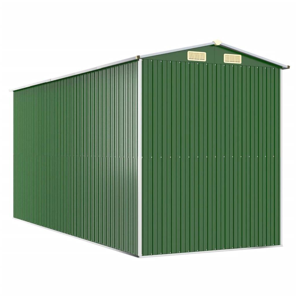 Helloshop26 - Abri de jardin cabane cabanon maison de stockage remise extérieur hangar outils robuste 192 x 440 x 223 cm acier galvanisé vert - Imagen 5