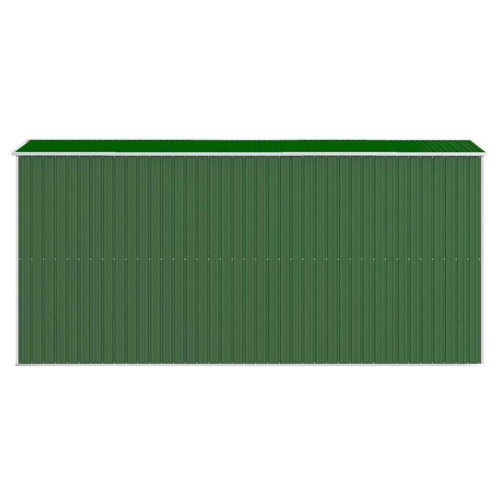 Helloshop26 - Abri de jardin cabane cabanon maison de stockage remise extérieur hangar outils robuste 192 x 440 x 223 cm acier galvanisé vert - Imagen 4