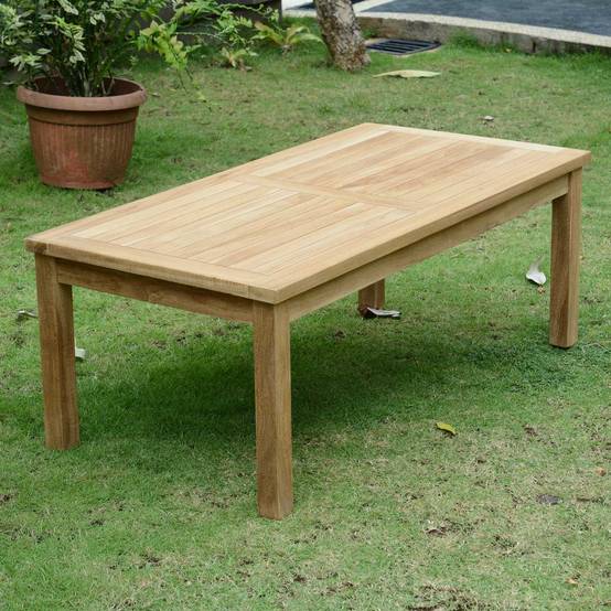 Table basse rectangulaire en teck massif Coffee 120 x 60 cm - TECK'Attitude - Image 2