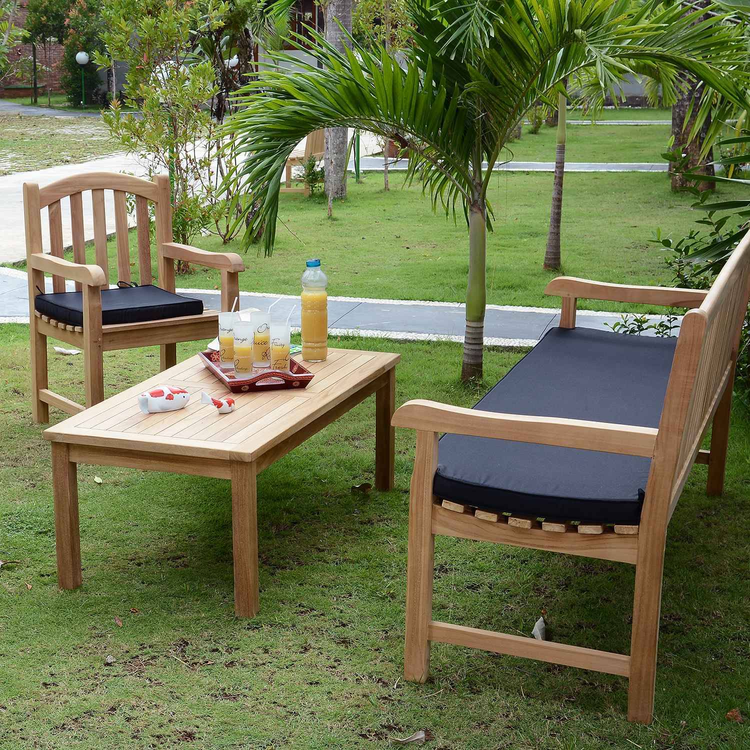 Table basse rectangulaire en teck massif Coffee 120 x 60 cm - TECK'Attitude - Image 3