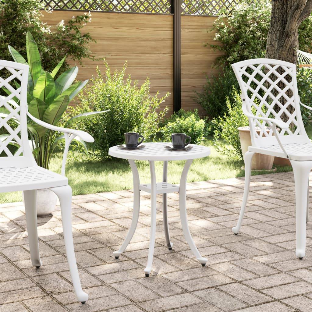 Maison Chic - Table de jardin - Table Extérieure - Table De Patio blanc Ø48x53 cm aluminium coulé - Image 3