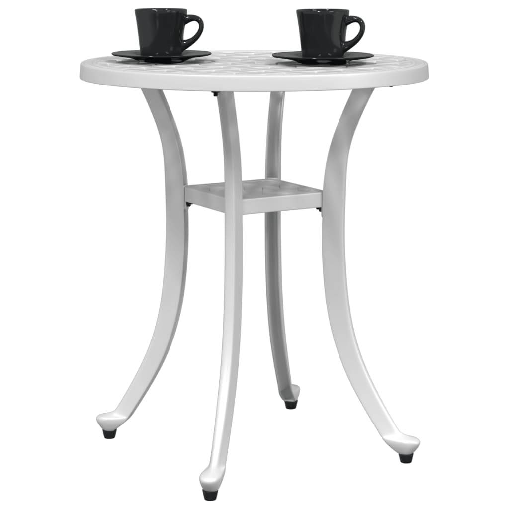 Maison Chic - Table de jardin - Table Extérieure - Table De Patio blanc Ø48x53 cm aluminium coulé - Image 4