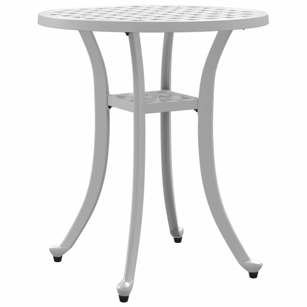 Maison Chic - Table de jardin - Table Extérieure - Table De Patio blanc Ø48x53 cm aluminium coulé - Image 7