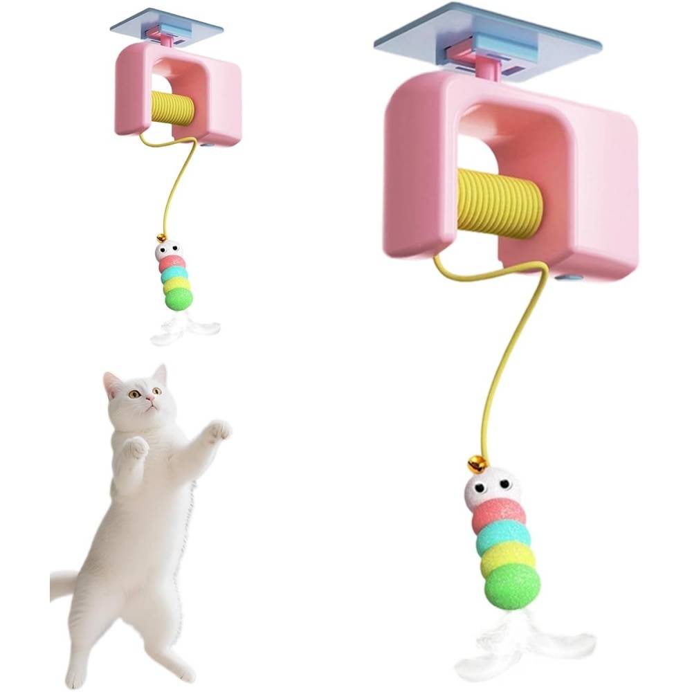 Jouets pour chats-Jouet interactif suspendu pour chat - Automatique avec corde - Installation sans outils -Pink- Living123 - Image 5