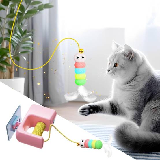 Jouets pour chats-Jouet interactif suspendu pour chat - Automatique avec corde - Installation sans outils -Pink- Living123 - Image 3