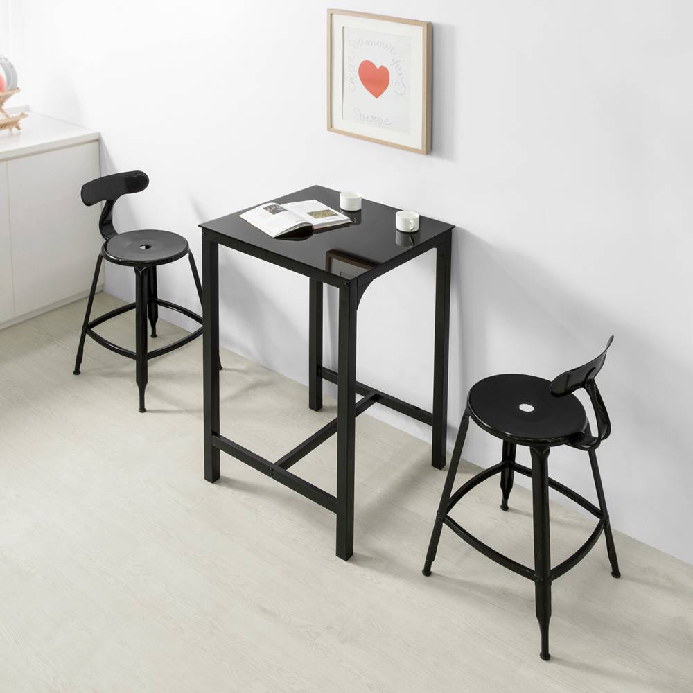Sobuy - Table de Bar Carrée Table Haute de Cuisine Table de Salle à Manger Plateau en Verre Pieds en Acier Robuste L.60 x H. 60 x H.100 cm SoBuy - Imagen 8