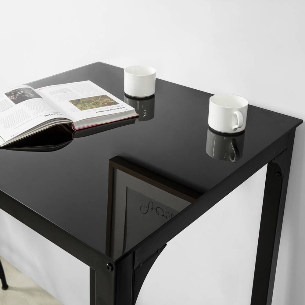Sobuy - Table de Bar Carrée Table Haute de Cuisine Table de Salle à Manger Plateau en Verre Pieds en Acier Robuste L.60 x H. 60 x H.100 cm SoBuy - Imagen 4