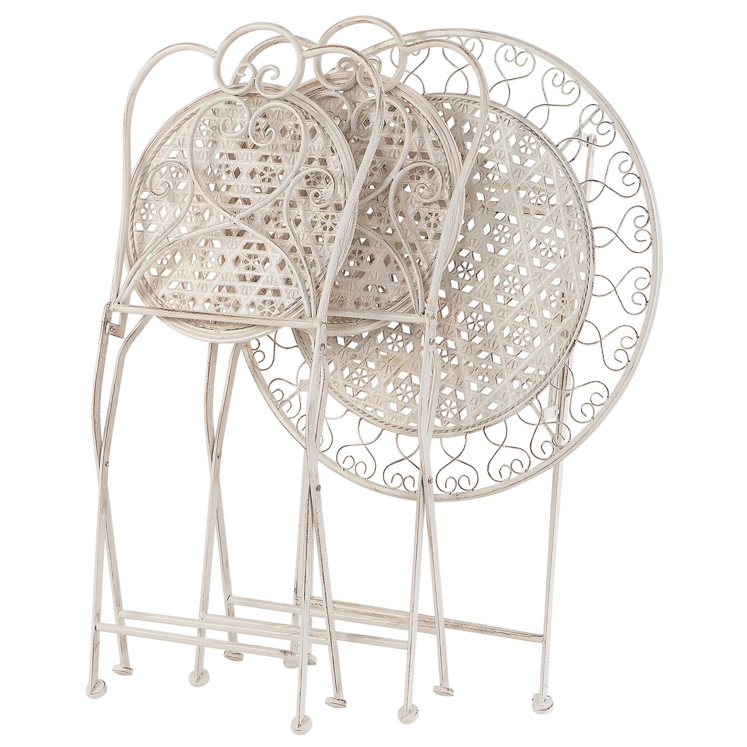 Beliani - Set de bistrot, 2 Personnes Métal Beige clair TRIESTE - Beliani - Imagen 4