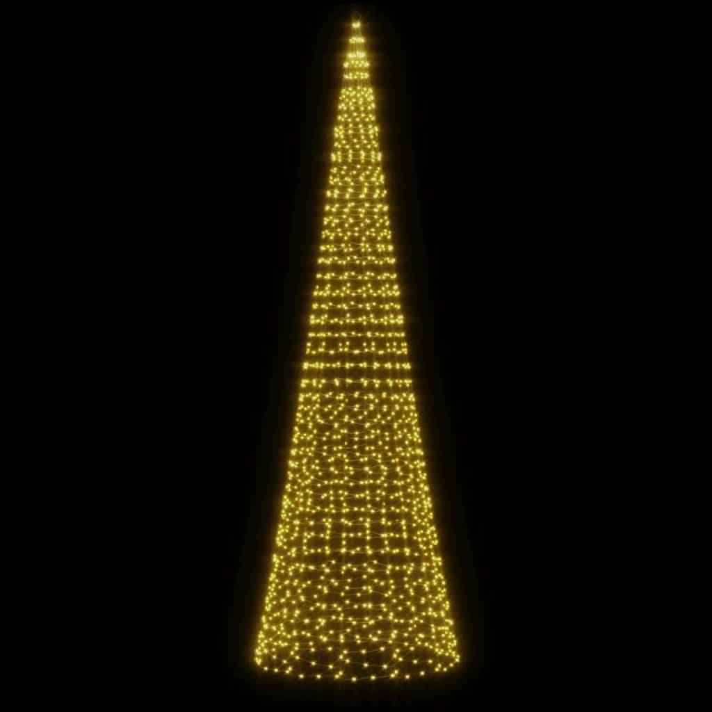 Sapin De Noël - Arbre de Noël lumineux sur mât de drapeau 1534 LED blanc 500 cm - Image 3