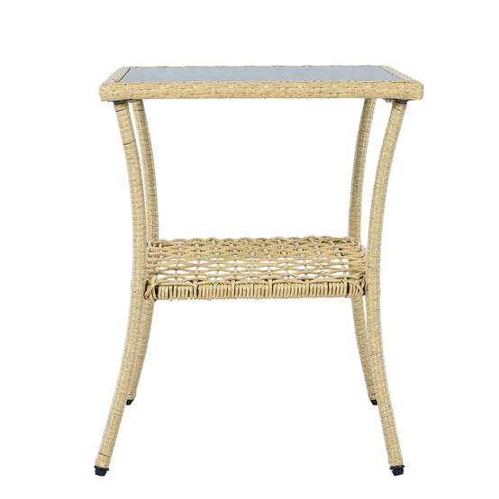 Ensemble Détente Extérieur avec 2 Chaises à Bascule et 1 Table pour balcon Polyester Beige - Image 10
