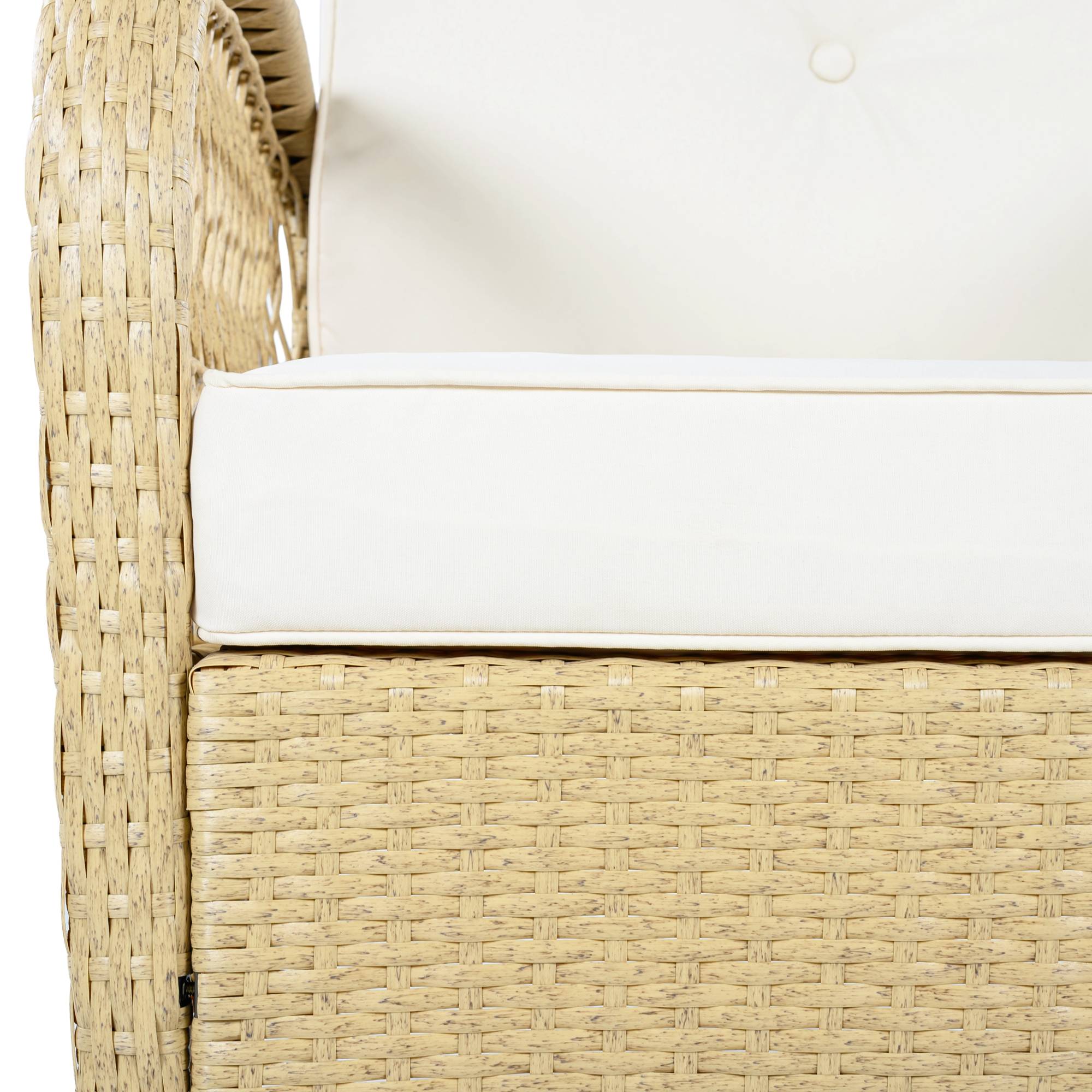 Ensemble Détente Extérieur avec 2 Chaises à Bascule et 1 Table pour balcon Polyester Beige - Image 8