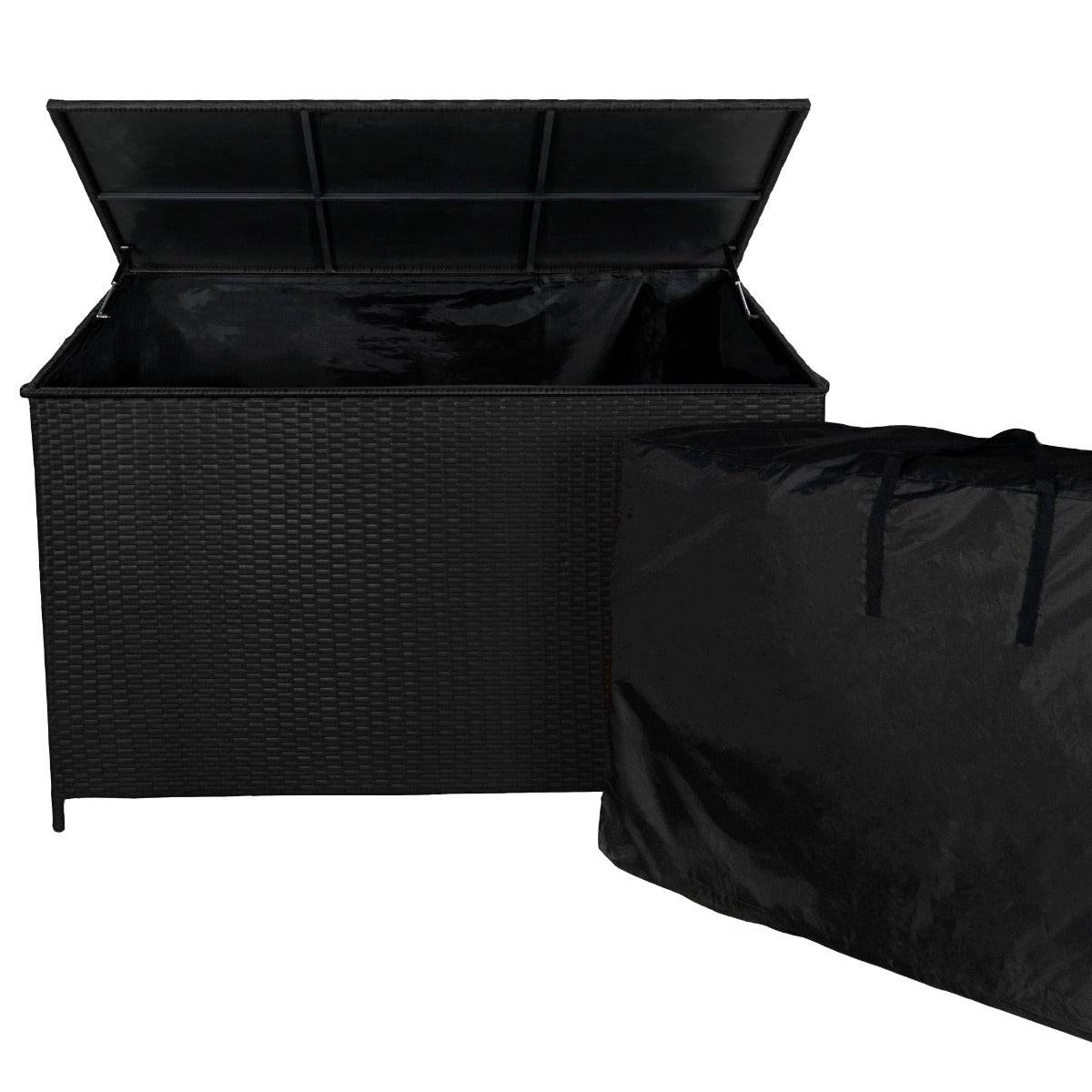 Monstershop - Salon de Jardin 9 personnes & Coffre de Rangement en Rotin – Noir - Imagen 4