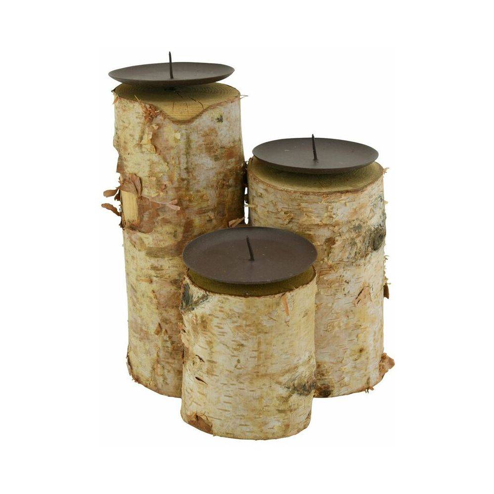 Aubry Gaspard - Bougeoirs en bouleau et métal (Lot de 3) - Imagen 2