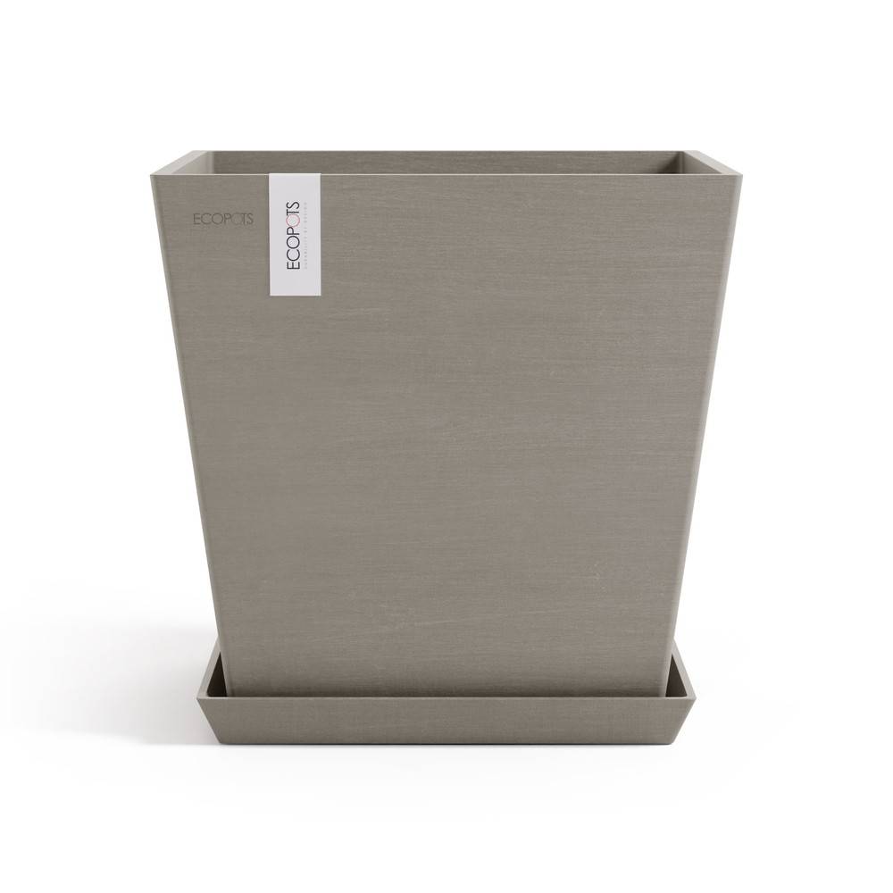 Ecopots - Pot Carré Rotterdam 35 Taupe + réservoir d'eau - 35,2 x 35,2 x H. 34 cm - 30 L ECOPOTS - Imagen 3