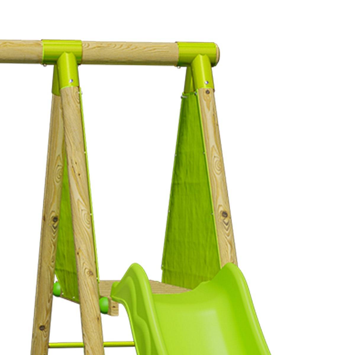 Trigano Jardin - Station de jeux bois 2,30 m Topwood PALMI VERT - 5 enfants - Image 7