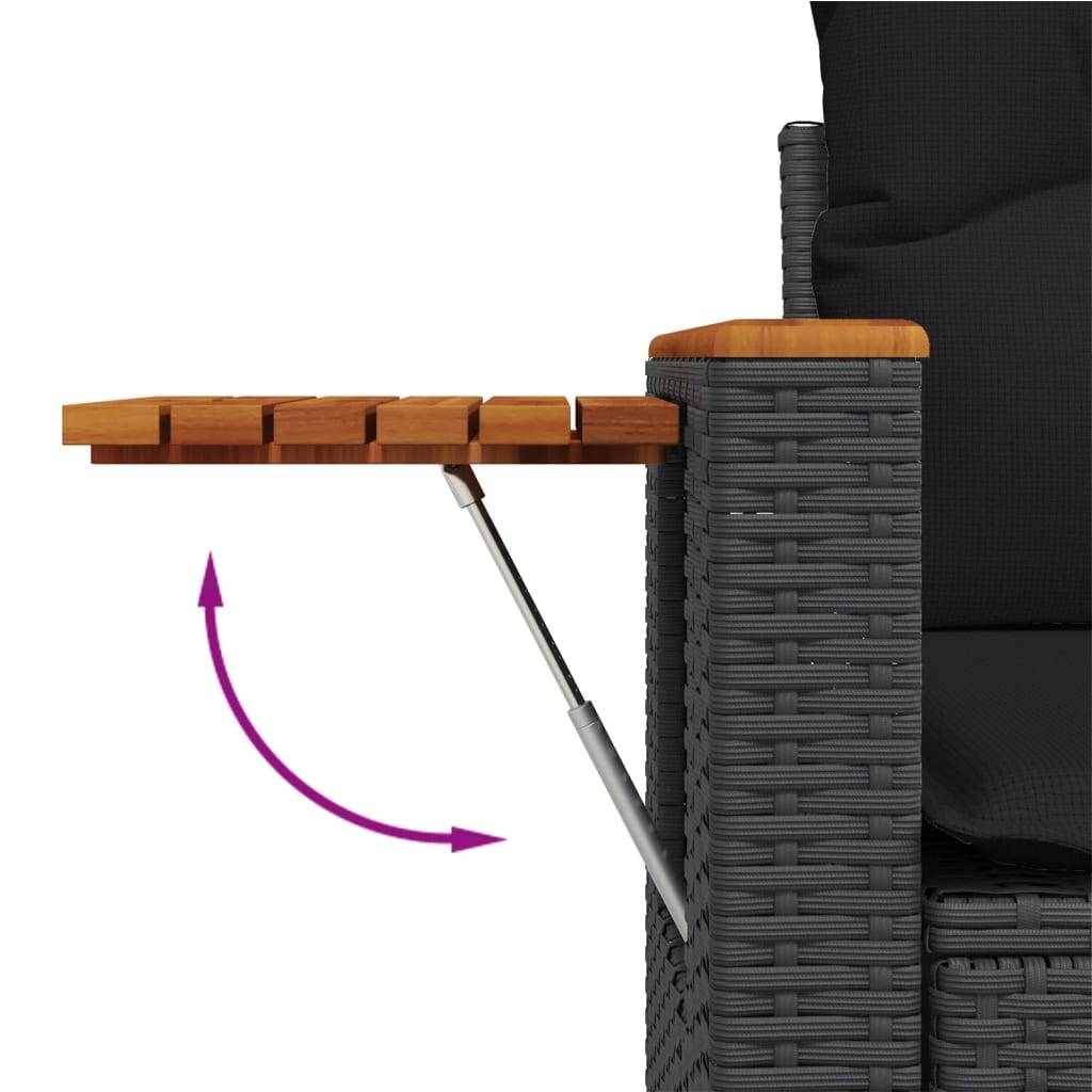 Salon de jardin sectionnel 6 places poly rotin confortable pour véranda et patio Noir – ComfortXL Outdoor Living - Image 7