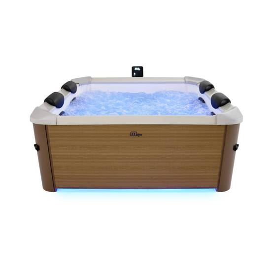 Spa rigide 6 places hydromassages. 4 coussins avec housse de protection. OSLO AMBER. beige. L 160 x P 160 x H 65 cm | sweeek - Image 2