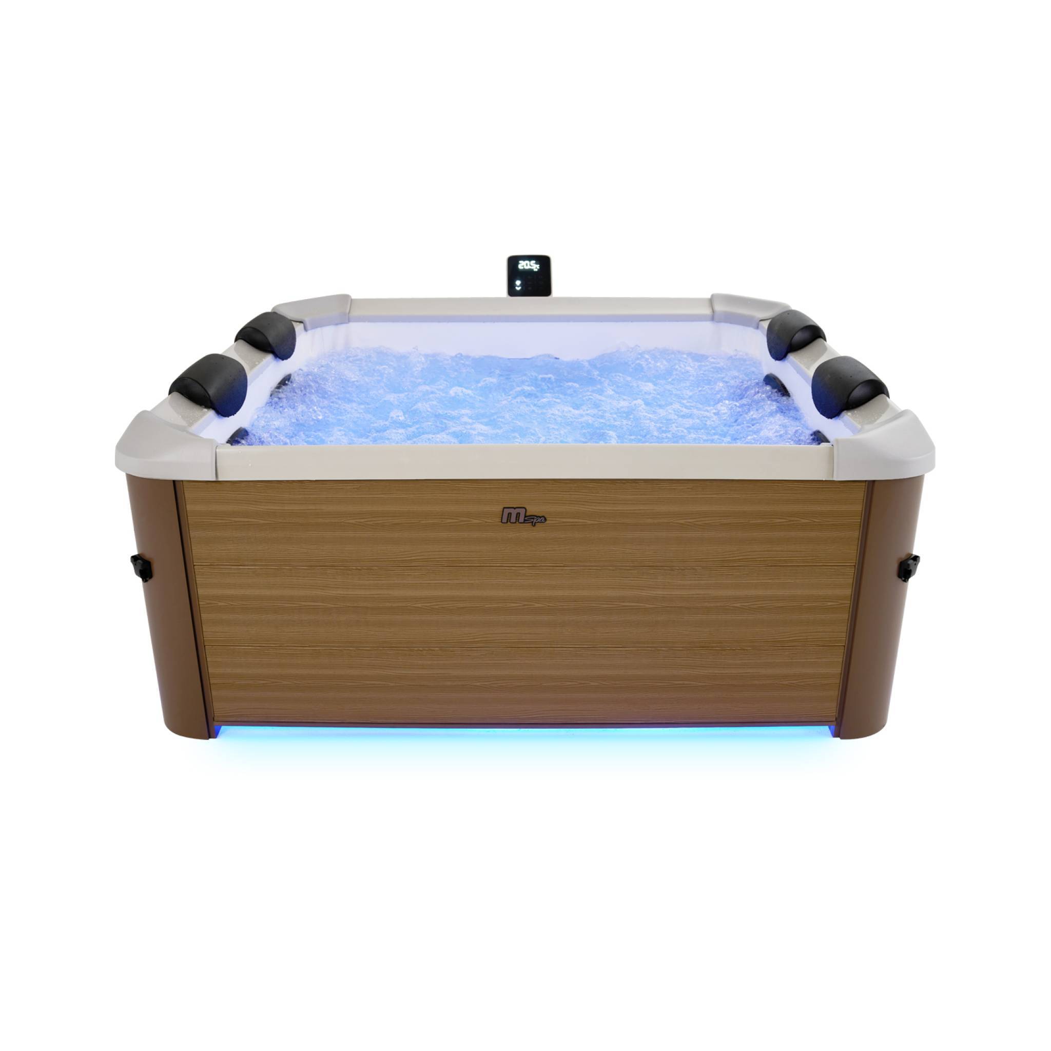 Spa rigide 6 places hydromassages. 4 coussins avec housse de protection. OSLO AMBER. beige. L 160 x P 160 x H 65 cm | sweeek - Image 2