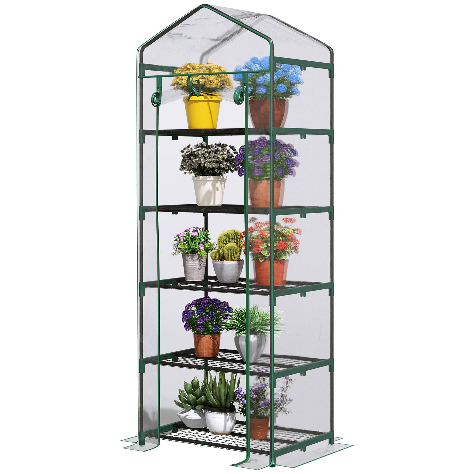 Maison Chic - Serre de jardin PVC avec étagères 5 niveaux, serre de balcon, bâche renforcée 135 g/m, 69x49x193 cm, transparent - Image 1