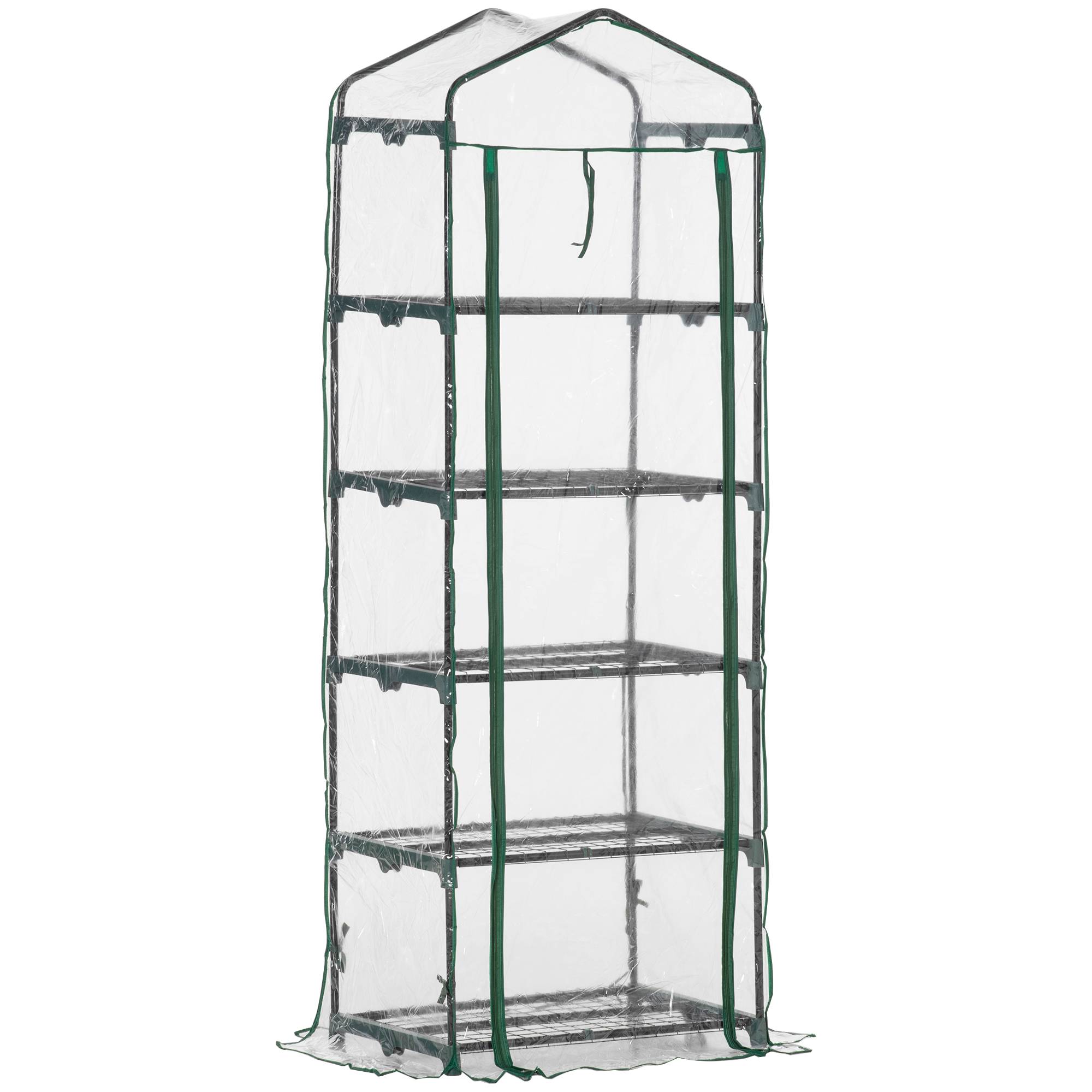 Maison Chic - Serre de jardin PVC avec étagères 5 niveaux, serre de balcon, bâche renforcée 135 g/m, 69x49x193 cm, transparent - Image 3