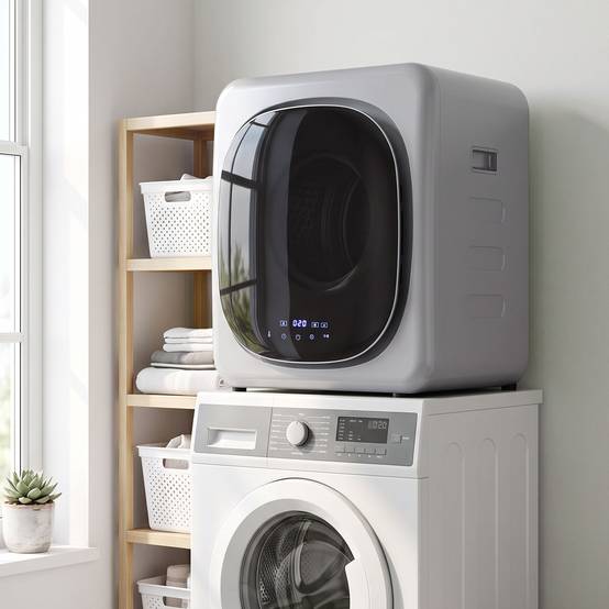 Mini sèche-linge à air 2,5kg, minuterie et programmes intelligents, 48x40x56 cm, argent - Image 10