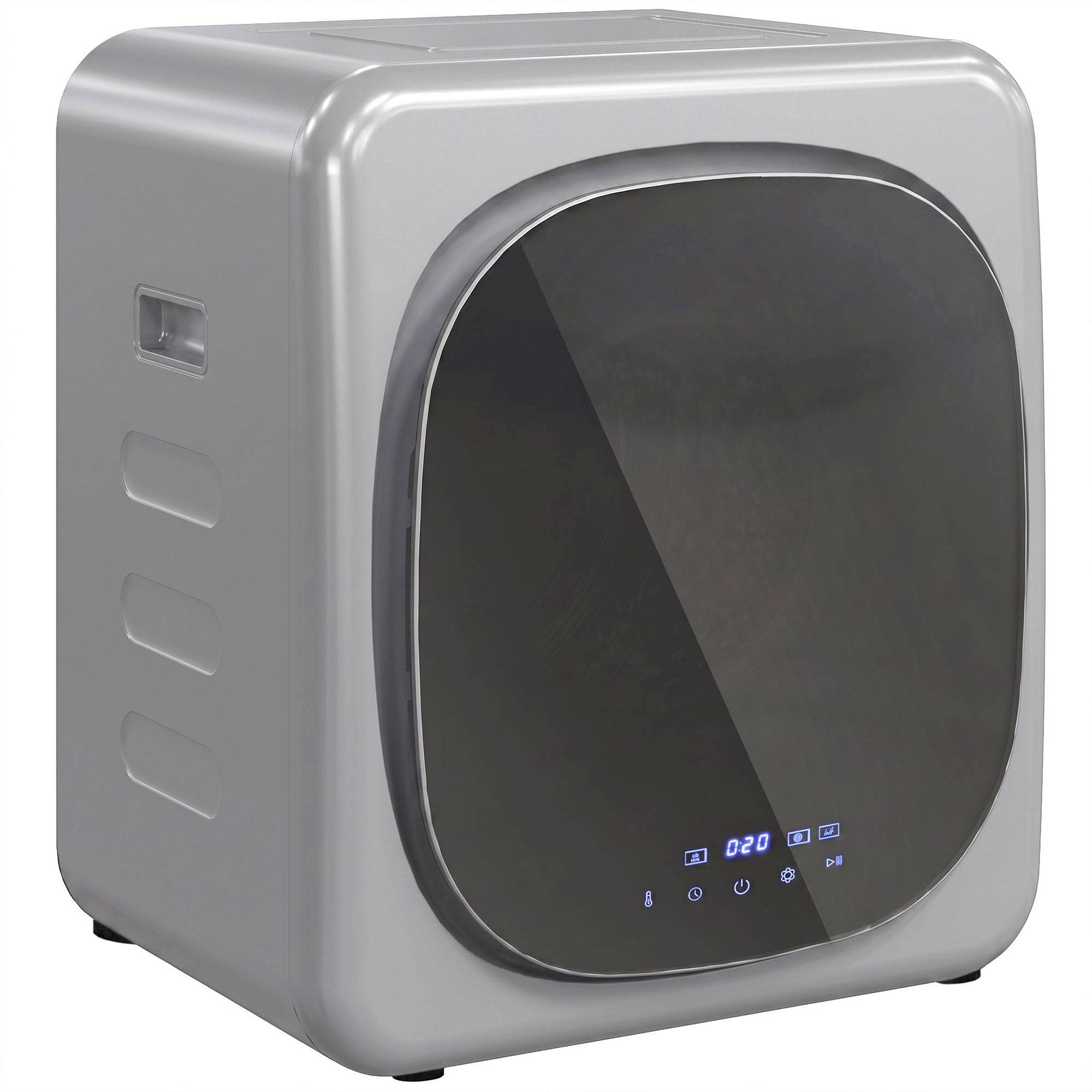Mini sèche-linge à air 2,5kg, minuterie et programmes intelligents, 48x40x56 cm, argent - Image 1