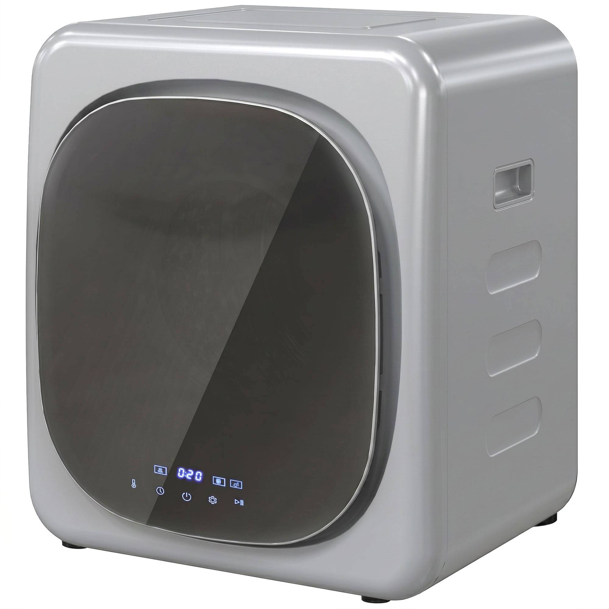 Mini sèche-linge à air 2,5kg, minuterie et programmes intelligents, 48x40x56 cm, argent - Image 2