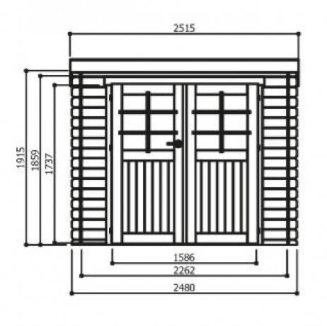 Abri de jardin HOF en bois 5,12m², Plancher Non, Abri bûches Non, Armoire adossée Non - Image 2