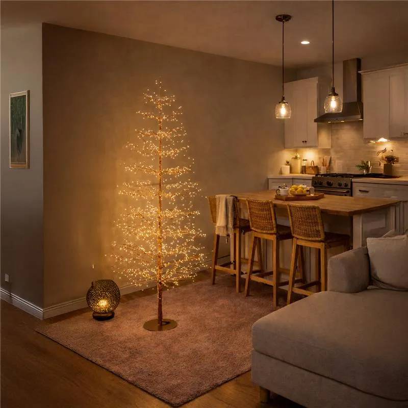 Lotti - Arbre lumineux Conique TILLEUL Rose Gold H180cm Ø90cm 1568 MicroLED Blanc Chaud & Flash Lotti - Image 5