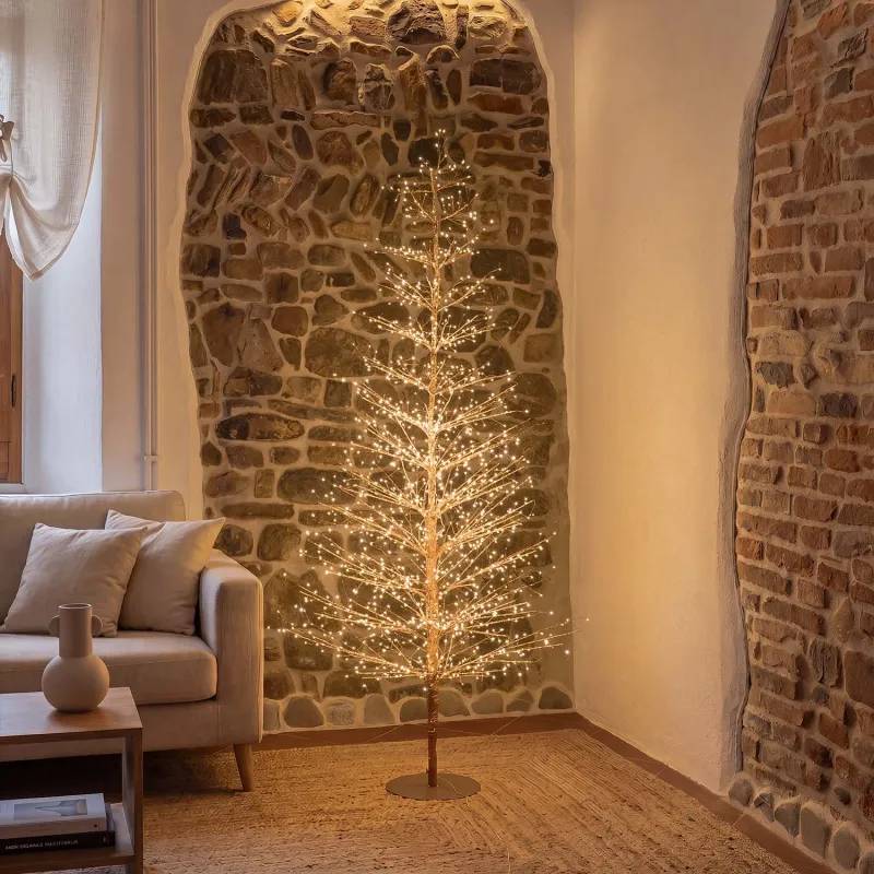 Lotti - Arbre lumineux Conique TILLEUL Rose Gold H180cm Ø90cm 1568 MicroLED Blanc Chaud & Flash Lotti - Image 4