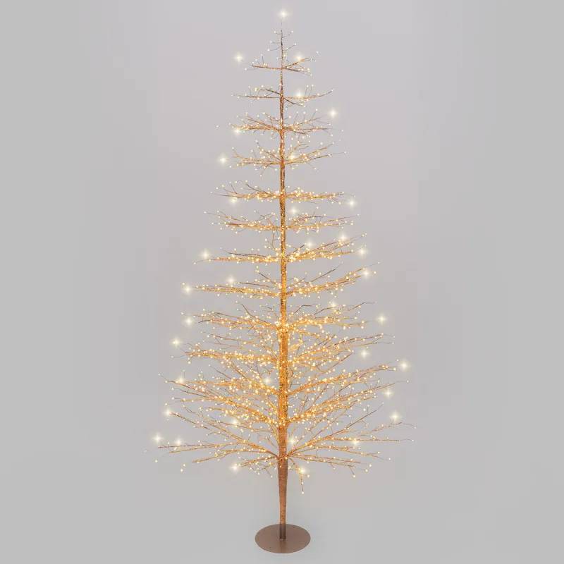 Lotti - Arbre lumineux Conique TILLEUL Rose Gold H180cm Ø90cm 1568 MicroLED Blanc Chaud & Flash Lotti - Image 1