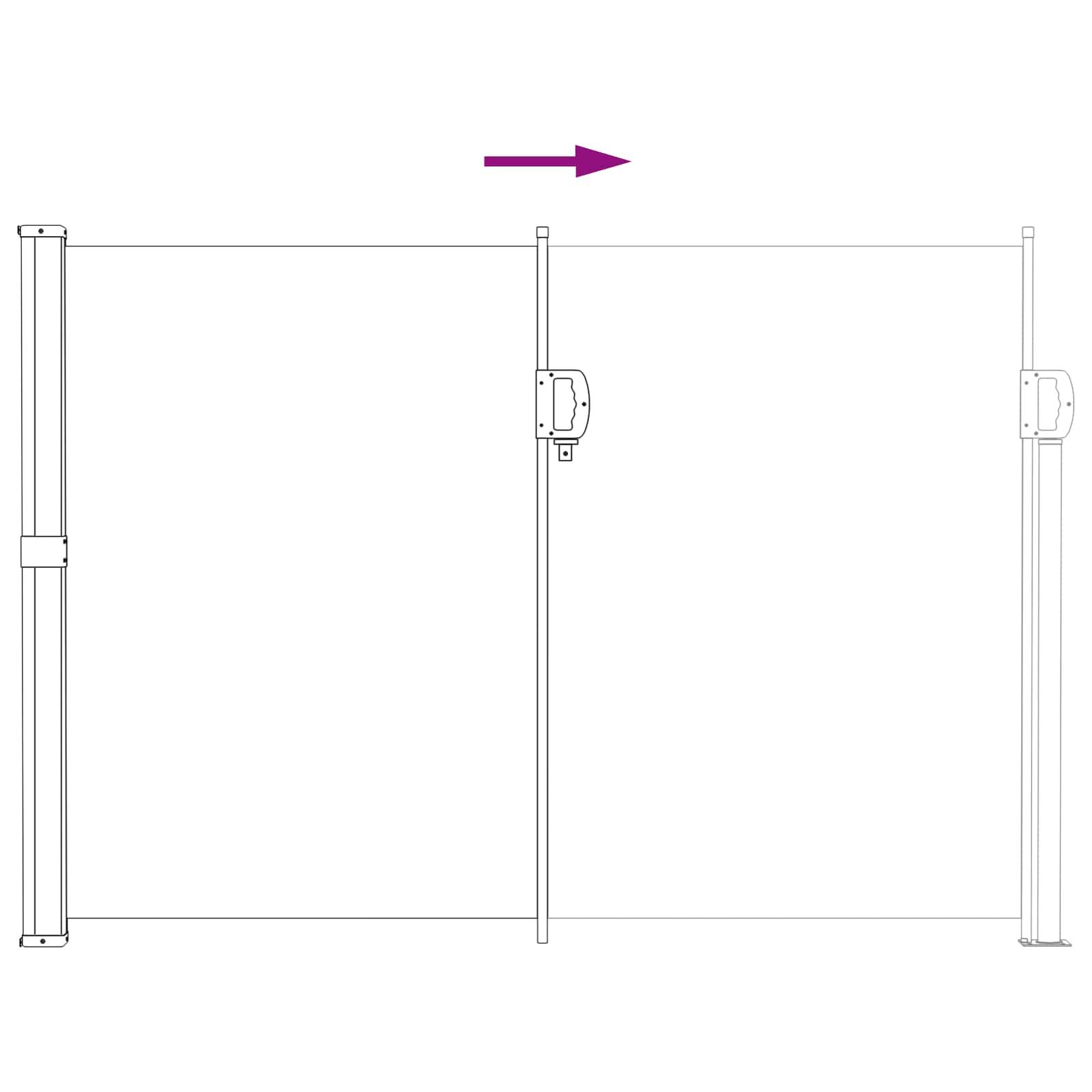 Store latéral rétractable polyester gris 600 x 160 cm - PANGIVO - Image 6
