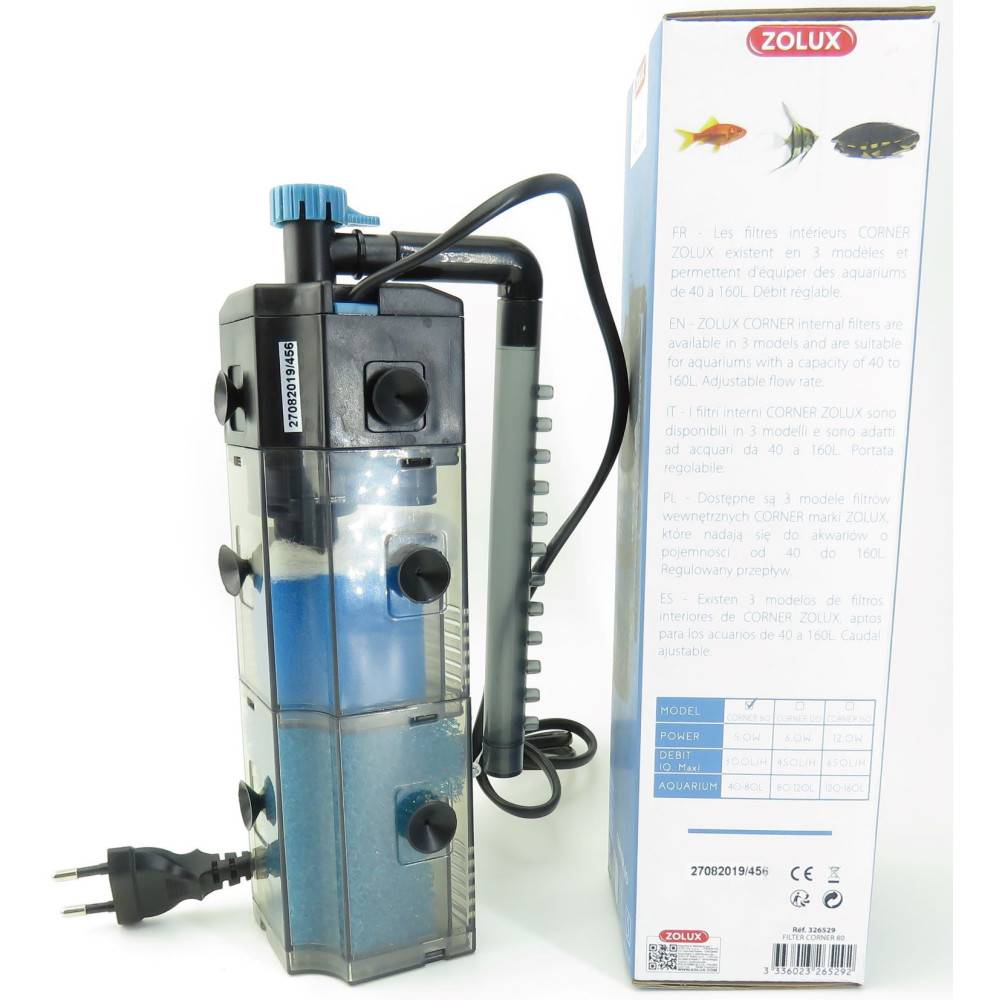 Zolux - Filtration intérieure corner 80 zolux 5 W pour aquarium de 40 à 80 L - Image 5