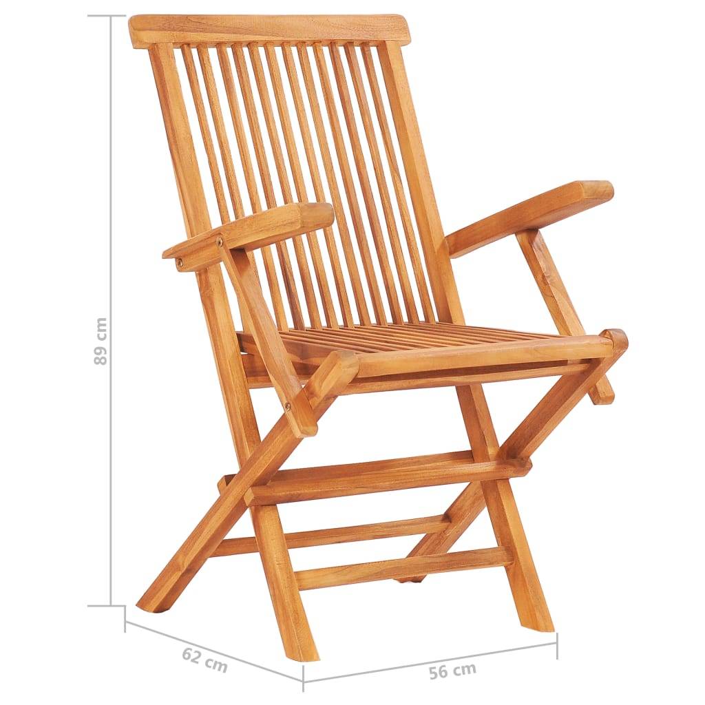 Vidaxl - Ensemble à manger d'extérieur pliable 7 pcs Bois solide de teck vidaXL 48999 - Imagen 3