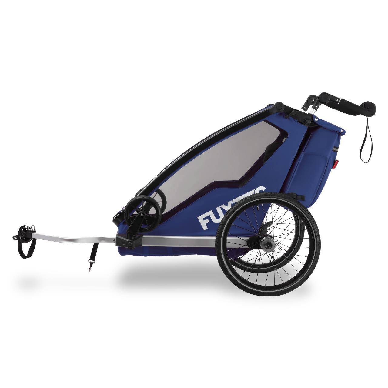 FUXTEC - Remorque vélo bleue - FUXTEC Sport Cruiser - charge max. 45kg, 2 ceintures 5 points, Enfants Poussette Pliable - Image 6