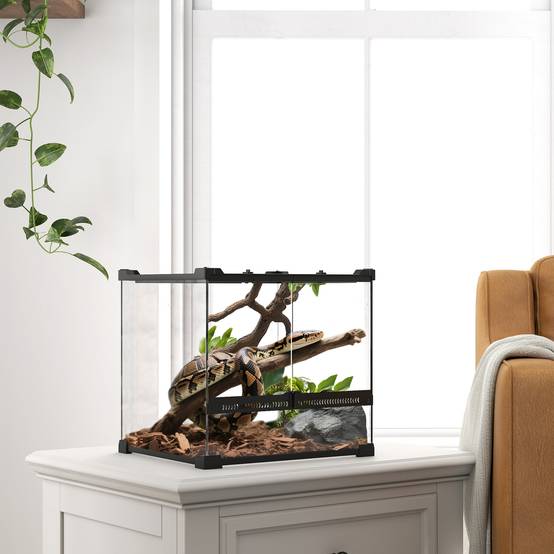 Terrarium en verre pour reptiles, fond surélevé et imperméable, fermeture à bouton - Image 4