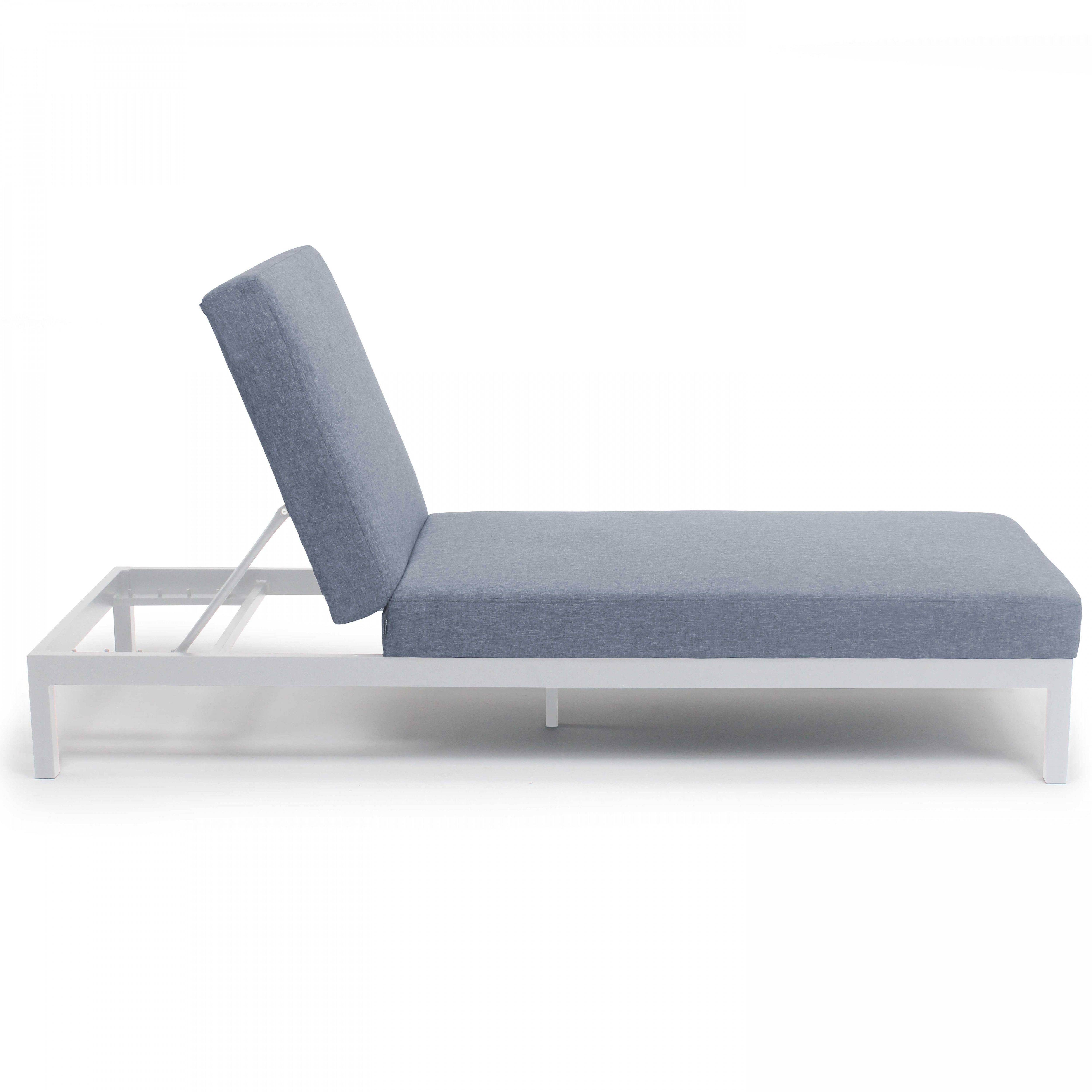 Oviala - Bain de soleil inclinable en aluminium gris clair  Galapagos - Oviala - Imagen 5