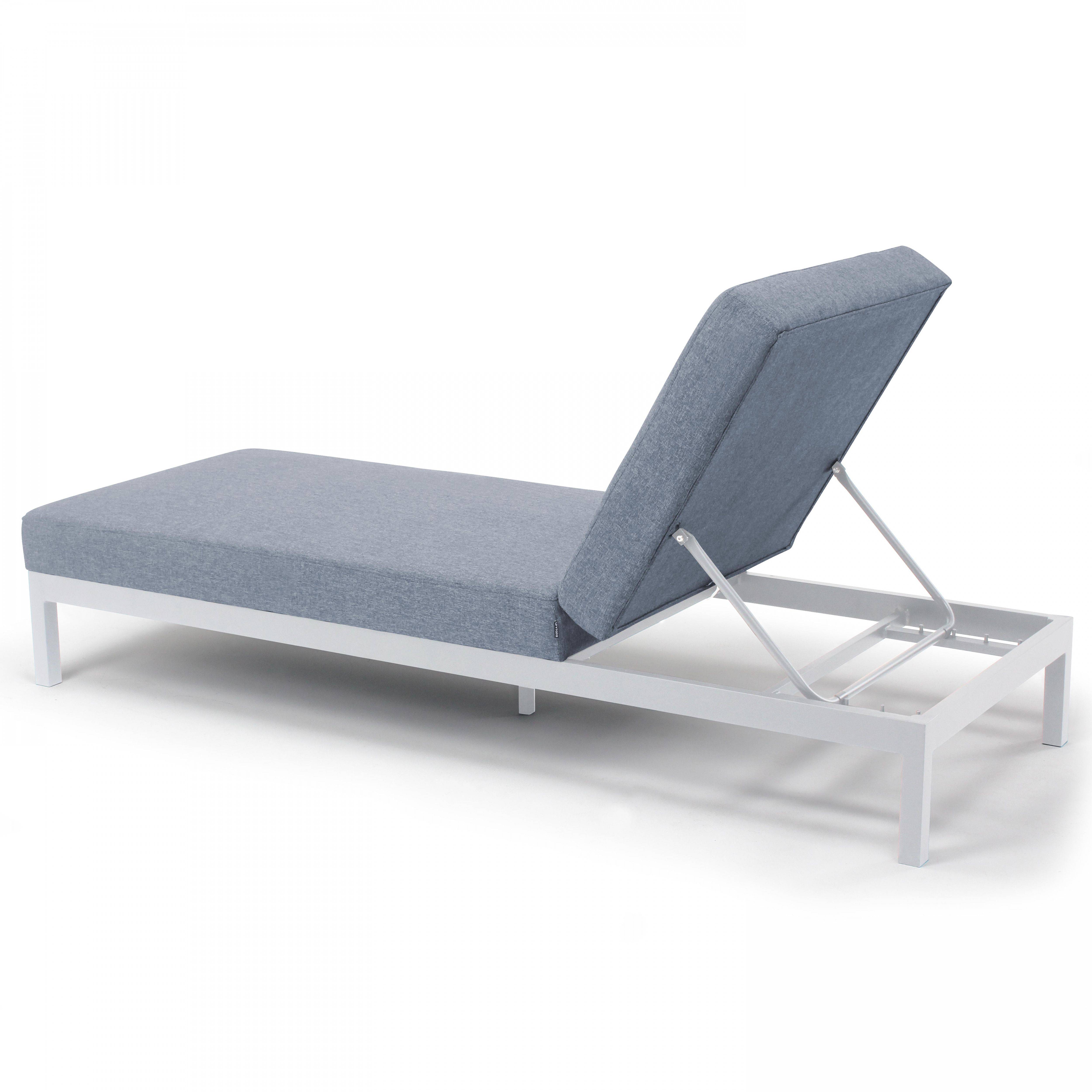 Oviala - Bain de soleil inclinable en aluminium gris clair Galapagos - Oviala - Imagen 6