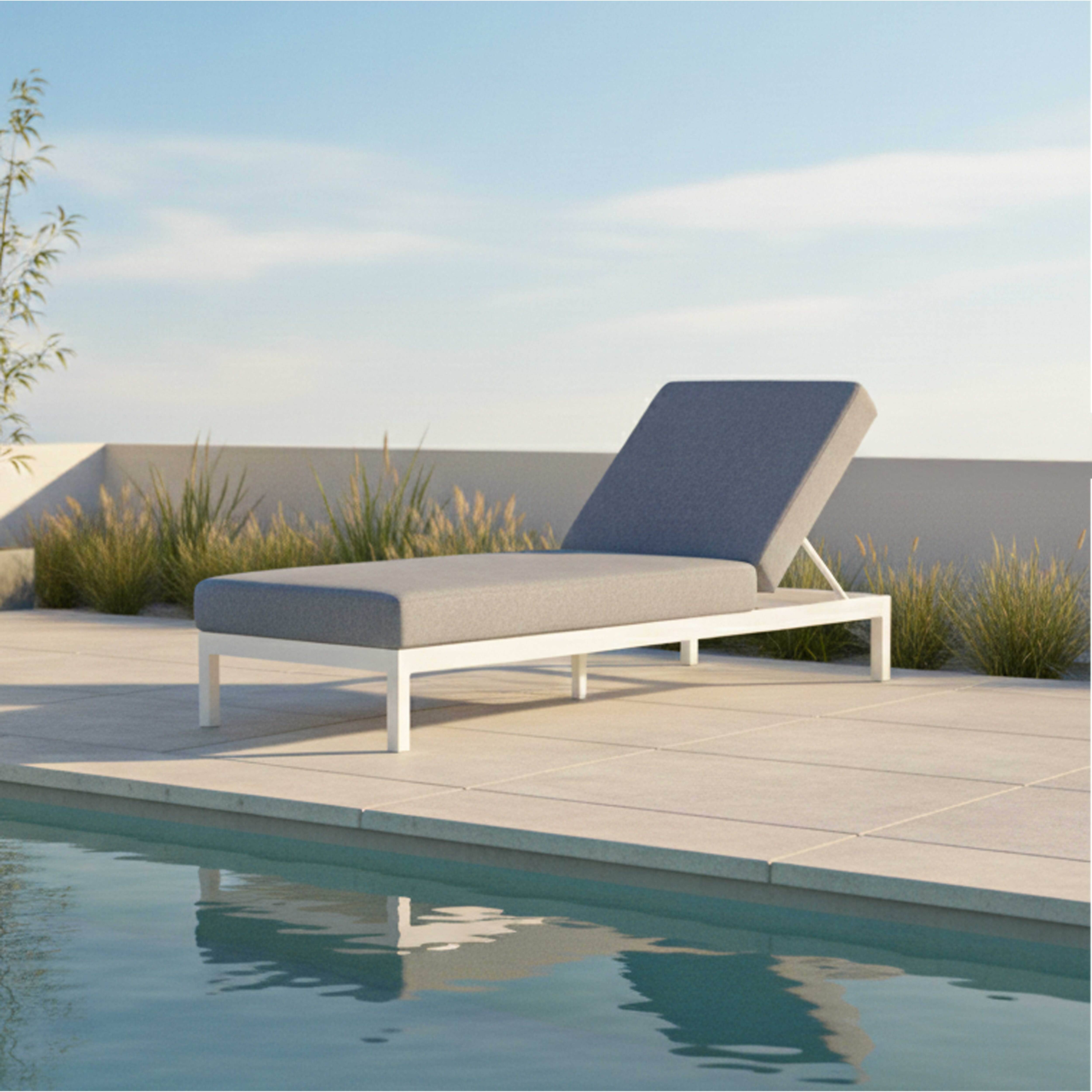 Oviala - Bain de soleil inclinable en aluminium gris clair  Galapagos - Oviala - Imagen 2