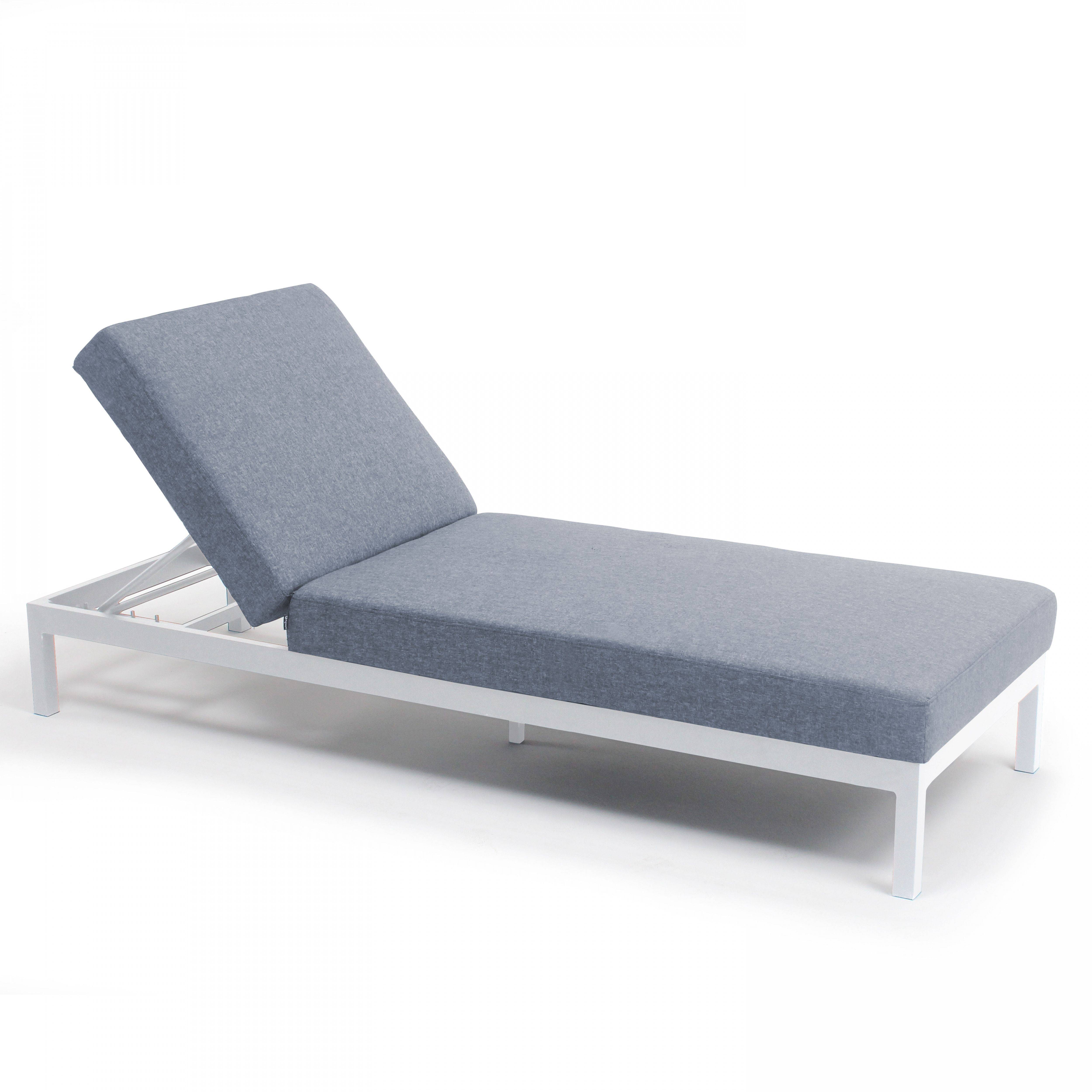 Oviala - Bain de soleil inclinable en aluminium gris clair Galapagos - Oviala - Imagen 1