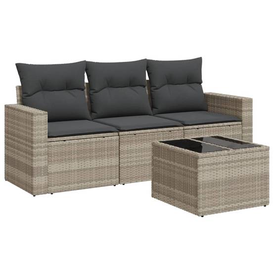 ComfortXL - Petit Salon de Jardin 3 Places avec Coffre de Rangement Résine Tressée Gris Clair et Table Basse – ComfortXL Outdoor Living - Image 2