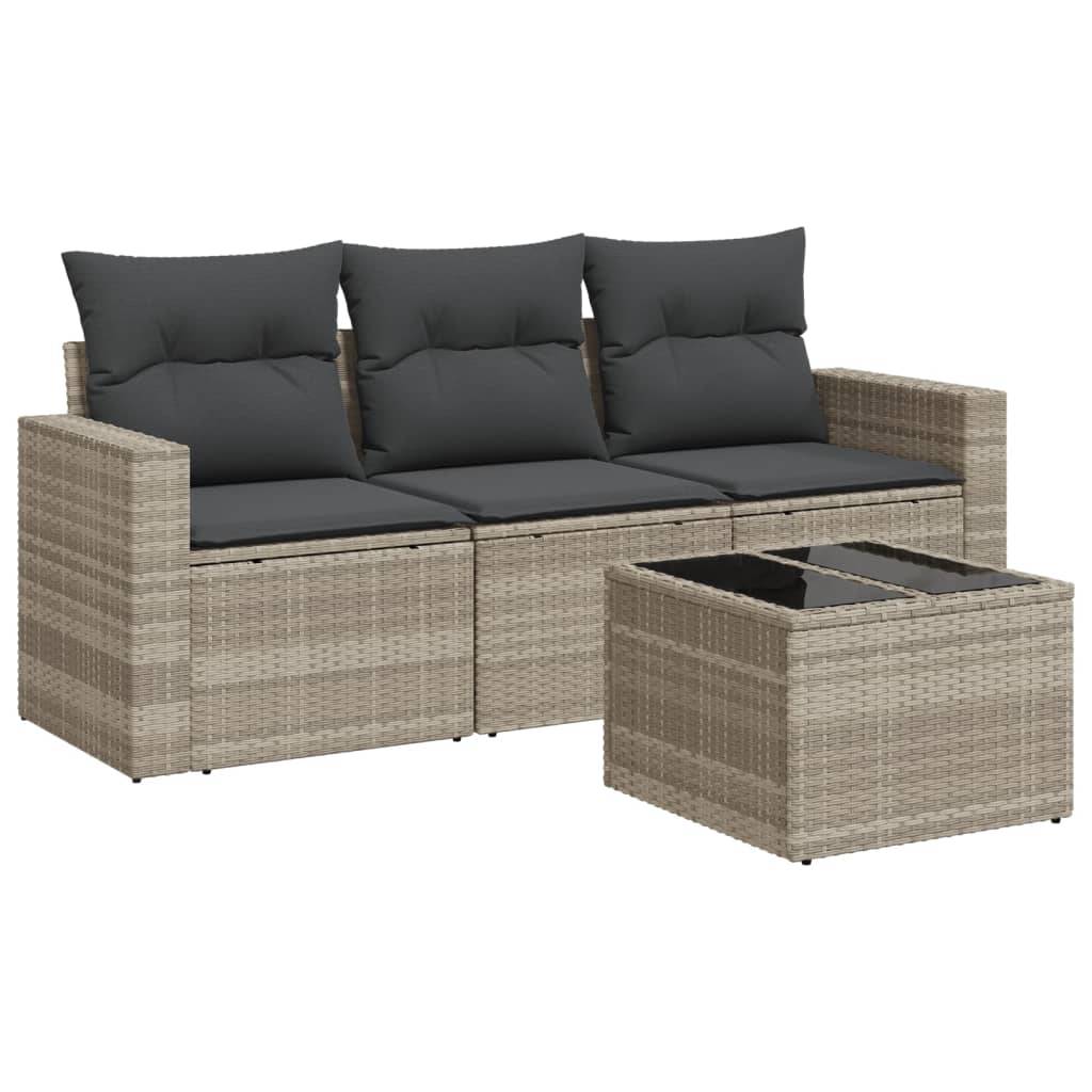 ComfortXL - Petit Salon de Jardin 3 Places avec Coffre de Rangement Résine Tressée Gris Clair et Table Basse – ComfortXL Outdoor Living - Image 2