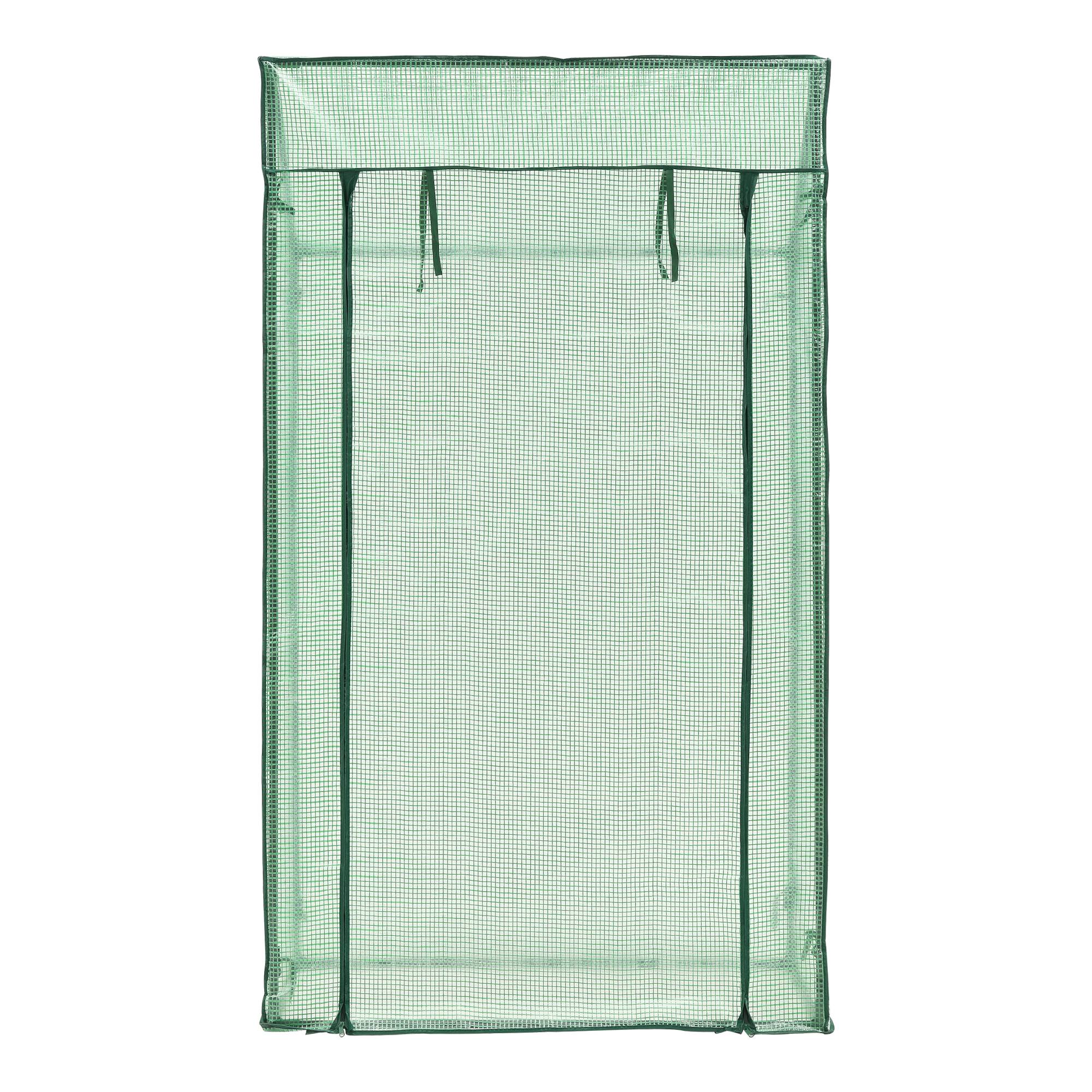 Serre de tomates Marzano en acier et polyéthylène à porte et 2 fenêtres zippées 100 x 60 x 143 - 174 cm vert [en.casa] - Imagen 5