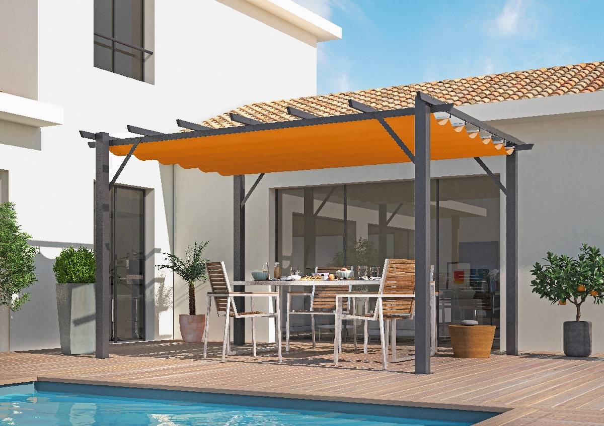 Habrita - Pergola 100% aluminium couleur rouille 4,00 x 3,00 x 2,30 m - 12 m2 Habrita - Image 3
