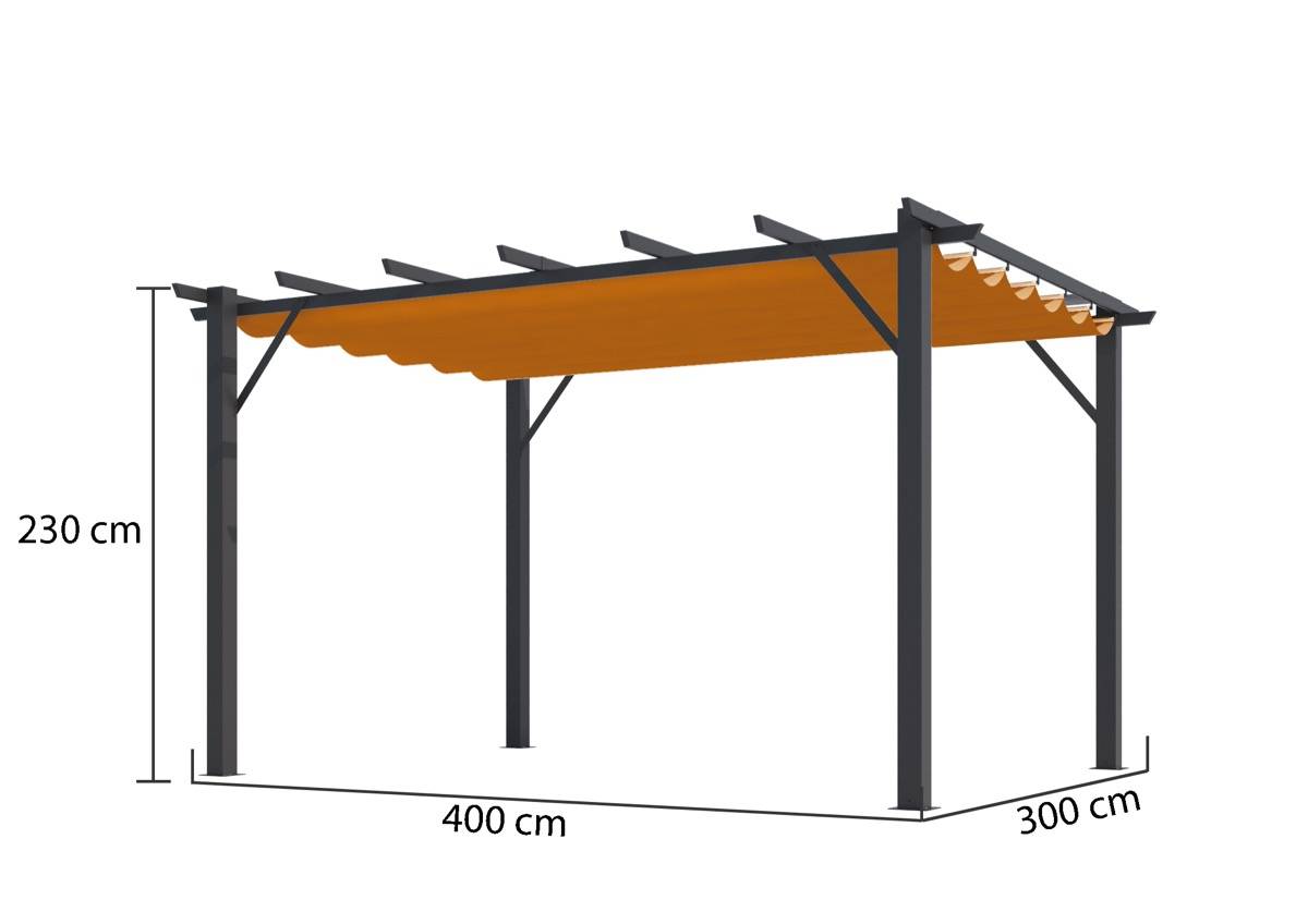 Habrita - Pergola 100% aluminium couleur rouille 4,00 x 3,00 x 2,30 m - 12 m2 Habrita - Image 2