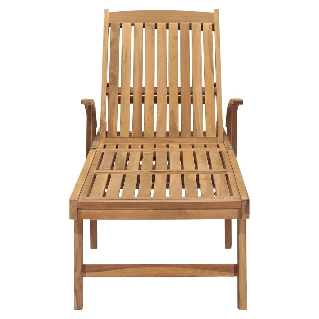 Helloshop26 - Transat chaise longue bain de soleil lit de jardin terrasse meuble d'extérieur avec table bois de teck solide - Imagen 4